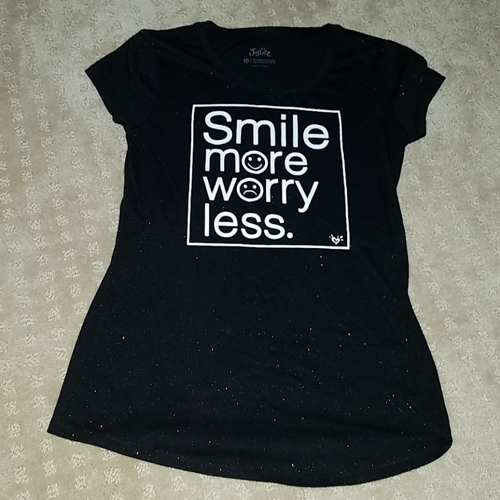 Girls Justice Glitter Sparkle Tee Size 10